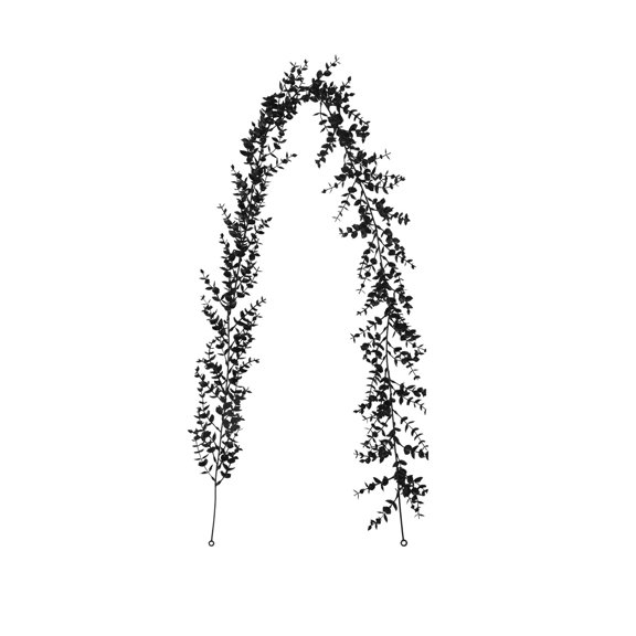 Realistic Black Leaf Vine Wall Material Lifelike Design Weather Resistant Easy Install for Halloween Home Party Room Decoration