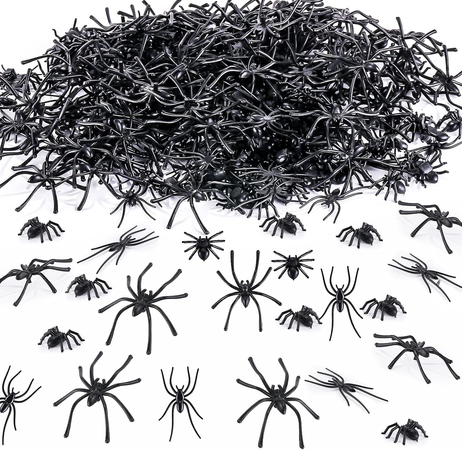 Realistic Black Mini Plastic Spiders - 240 Pieces Assorted Sizes ...