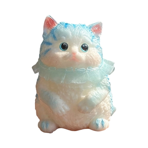 Realistic Blue Cat Stress Toy – Slow Rising Squishy Fidget for Desk, Cute Desktop Ornament for Kids & Adults