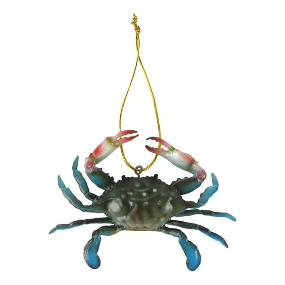 Realistic Blue Crab Coastal Christmas Tree Ornament Nautical Xmas Gift Topper Holiday Decor