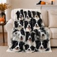 thumbnail image 1 of Realistic Border Collie Portrait Collage, Cozy Pet Portrait Pattern, Warm Flannel Blanket for Living Room and Reading Nook, Dog Lovers Father's Day Gift, Pet Lover Home Decor, 1 of 9