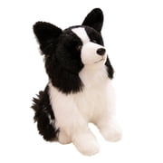 Realistic Border Collie Stuffed Animal,9.4'' Soft Black and White Sheepdog Teddy Stuffed Toy Gift