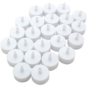 Realistic Bright Flameless LED Tea Light Candles, Bright, Flickering, Battery Powered Fake Candles, Unscented Tea Lights, Pack of 24