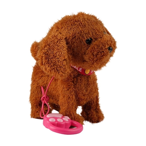 Realistic Brown Teddy interactive Electronic Plush Dog toy with Remote Control Leash, Animated Pet Pup That Repeats Speech, Sings Tunes, Responds to Head Pets, Ideal Playmates and