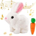 thumbnail image 1 of My Realistic Bunny Toy, 2025 Upgraded Interactive Easter Bunny Toy, Hopping Easter Basket Stuffers Animal, Can Walk and Talk Shaking Ears Realistic Bunnies Plush Easter Gifts for Kids (White), 1 of 6