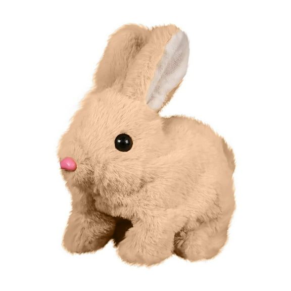 Realistic Bunny Toy, Easter Educational Interactive Bunny Toy Decor, Plush Bunny Hopping Rabbit with Sounds and Movements, Twitching Mouth and Nose, and Wiggling Ears, Home Decorations