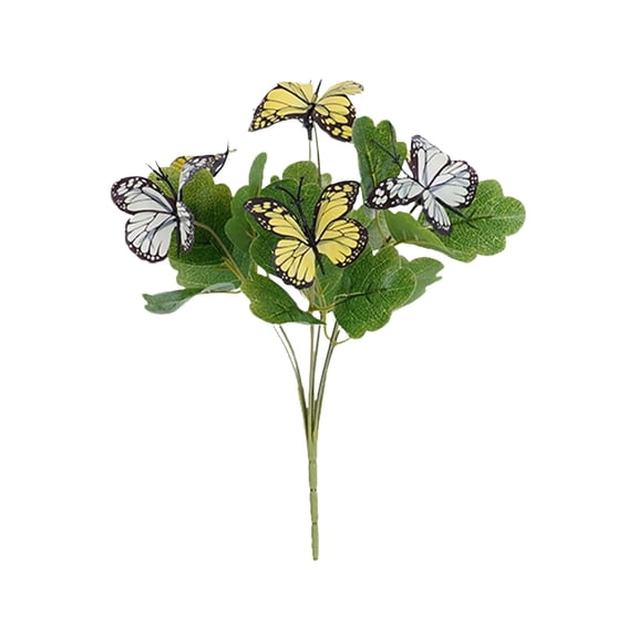 Realistic Butterfly Flower Bouquet, 3D Silk Flowers for Wedding Ceremony Decor, Aisle Runner, Party Backdrop, Diy Event Decorations, 1 Bunch of Artificial Flowers