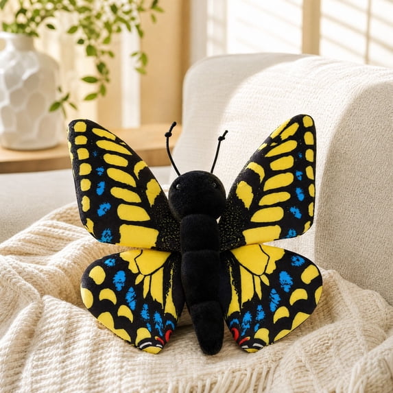 Realistic Butterfly Stuffed Plushie - Soft Cute Insect Kawaii Room Decor Gift(Yellow)