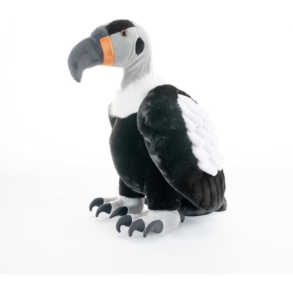 Realistic California Condor Plush - 17.5" Large Vulture Stuffed Animal, Soft & Huggable Wildlife Plush Toy for Kids & Adults
