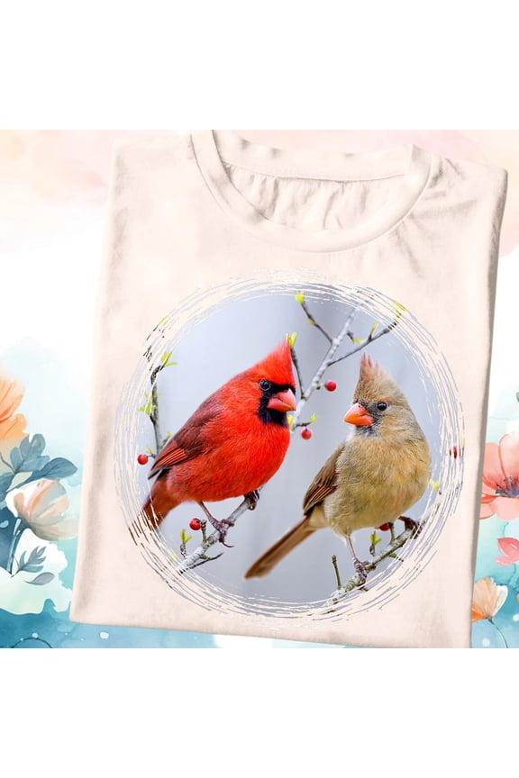 Realistic Cardinal Bird Shirt: Nature Lover Gift TSHIRT All Size S-5XL