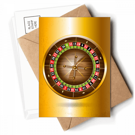 Realistic Casino Turntable Illustration Postcards Envelopes Blank Note Cards Mailing