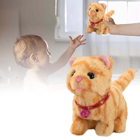 Realistic Cat Dog Plush Toy, Moving Jumping Ears Stuffed Animal, Interactive Pet Toy for Kids, Lifelike Puppy Kitten, Handmade Plushie for Play, Easter Gift, Graduation Presents for Children