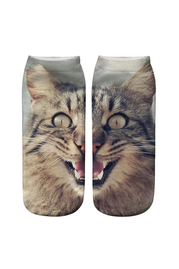 Realistic Cat Face Socks,Cat Socks For Cats, 3D Animal Sock,Animal Stockings, Novelty Animals Design for Women Men, Cat Lover