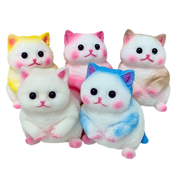 Realistic Cat Stress Relief Toy, Soft Squeeze Fidget Ball for Adults, Cute Animal Decompression Sensory Toy for Office Home