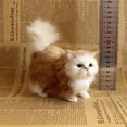 thumbnail image 1 of Realistic Cat Stuffed Animal, Stuffed Animal Eyes, 8X6 in, Tan Faux Faux Fur, Cat decor for Home, Cat decorations, 1 Pc, 1 of 4