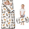 thumbnail image 1 of Realistic Cat White Pattern Teens Toddler Nap Mat with Pillow, Sleeping Mat Bag for Preschool Daycare 60"x20", 1 of 5
