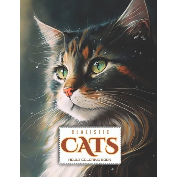 Realistic Cats Coloring Book for Adults: 50 Stress-Relieving Portraits to Draw and Color: Unleash your inner artist and capture the beauty of cats with these stunningly realistic coloring pages (Paper