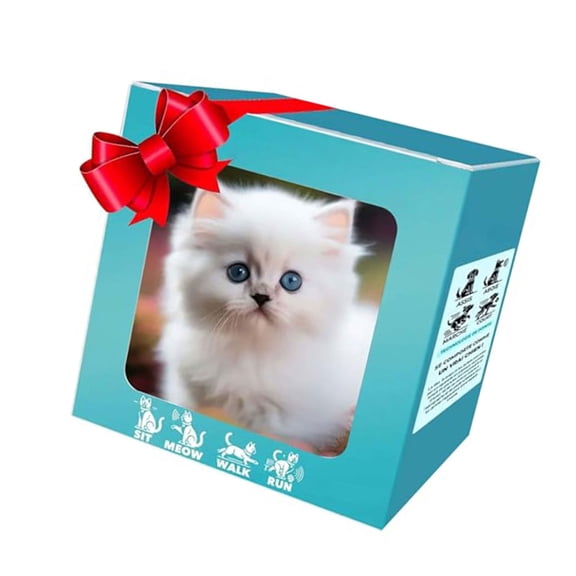Realistic Cats Plush Toy With Simulation Barking Tail Wagging Traction Rope Robot Cats Toy for Toddler Crawl Learning