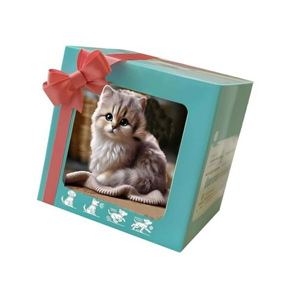 Realistic Cats Plush Toy With Simulation Barking Tail Wagging Traction Rope Robot Cats Toy for Toddler Crawl Learning