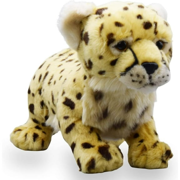 Realistic Cheetah Stuffed Animal Plush Toy, Lifelike Animal Plushies, Simulation Animals Doll
