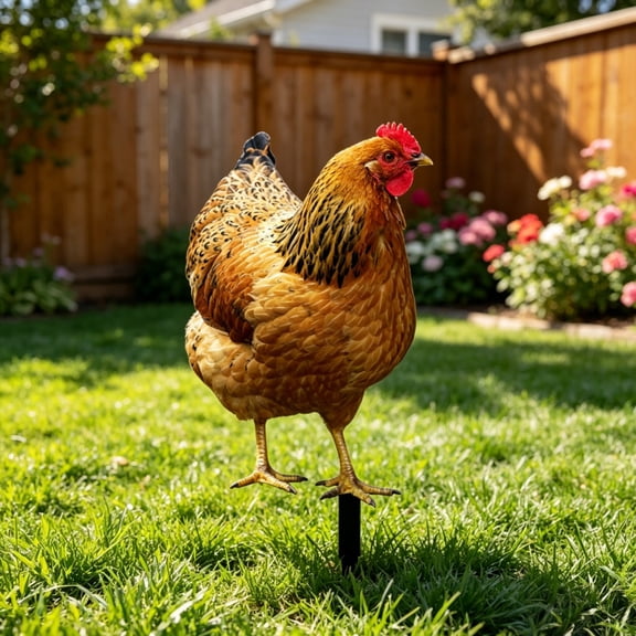 Realistic Chicken Yard Stake Statue, Lifelike Animal Sculpture Ornament Decor for Backyard Patio Outdoor Garden Lawn
