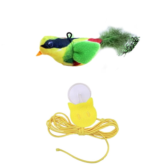 Realistic Chirping Bird Cat Toy with Motion Activation, Catnip Infused Plush Bird, Interactive Feathers for Mental Stimulation