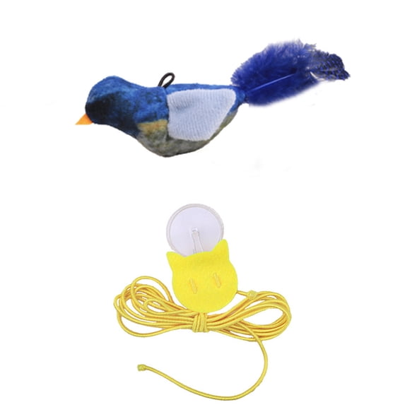 Realistic Chirping Bird Cat Toy with Motion Activation, Catnip Infused Plush Bird, Interactive Feathers for Mental Stimulation