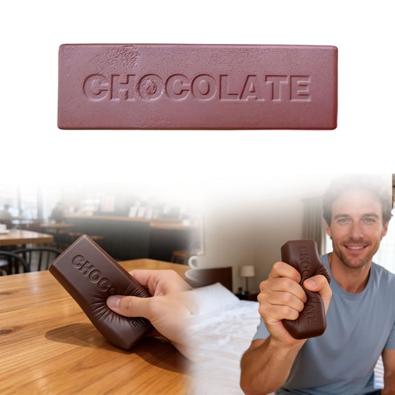 Realistic Chocolate Bar Shaped Slow Rising Sensory Toy Soft Squishy For Stress Anxiety Relief Calming Sensory Play Autism Awareness Day(Chocolate-13X3.9X3.9Cm)
