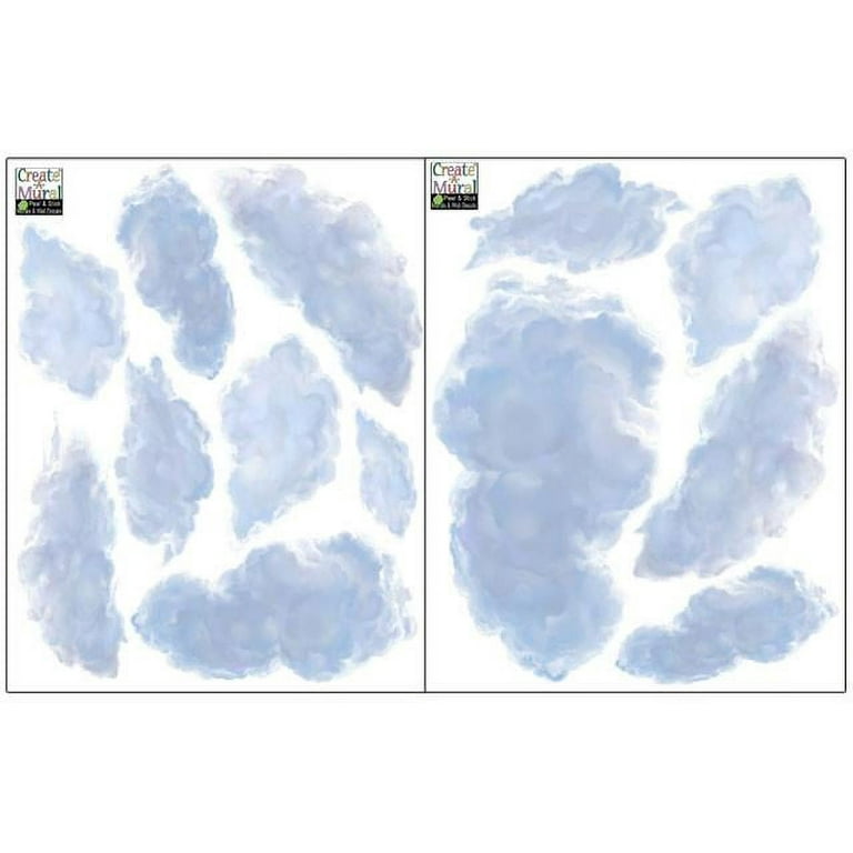Zoomie Kids Mirror Clouds Wall D Cor (Set of 2), Size: Large, Gray