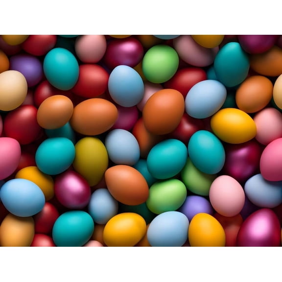 Realistic Colored Easter Egg Pattern Edible Icing Cake Topper, by TNCT