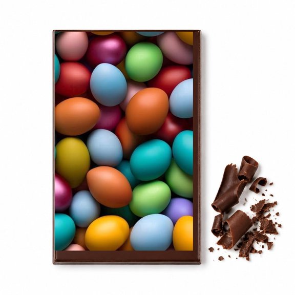 Realistic Colored Easter Egg Pattern Edible Chocolate Transfer Sheet, by TNCT. (1 Count)
