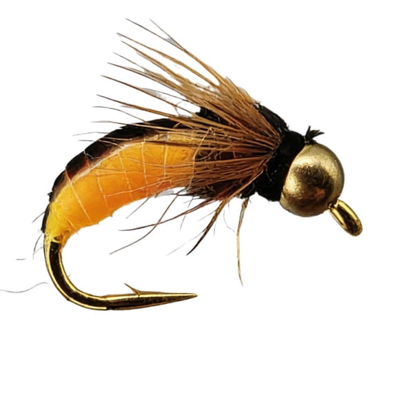 Realistic Copper Head Nymph Fly Fishing Lure, Biomimetic Moth Larvae Imitation Bait for Trout, Bass, Freshwater Streams & Rivers
