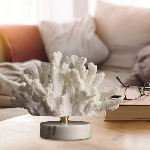 Realistic Coral Resin Desktop Ornament Coastal Beach Nautical Home Artwork for Living Room Bar Cabinet