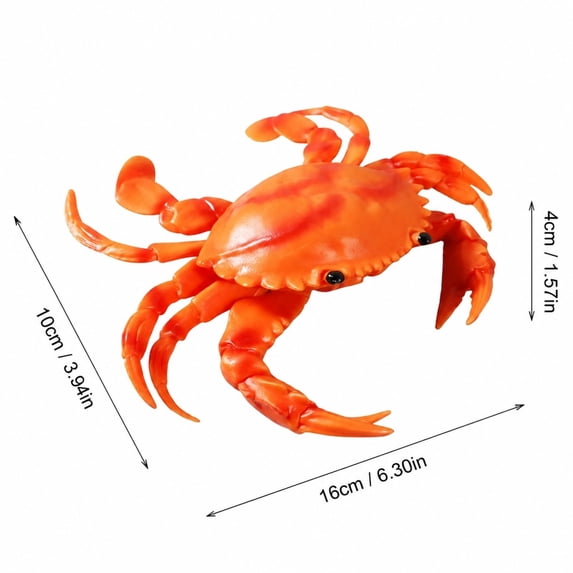 Realistic Crab Squishy Squeeze Sensory Fidget Item, Soft Rubber Inspired Novelty Sea Creature Desk Companion For Home School Travel, Party Favor, Birthday Holiday Gift For Adults