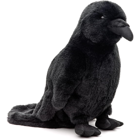 Realistic Crow Plush, Cute Black Raven Stuffed Animal Plush Pillow Toys, Soft Little Bird Raven Stuffed Toys Doll for Birthday Gifts Home Decor 11''