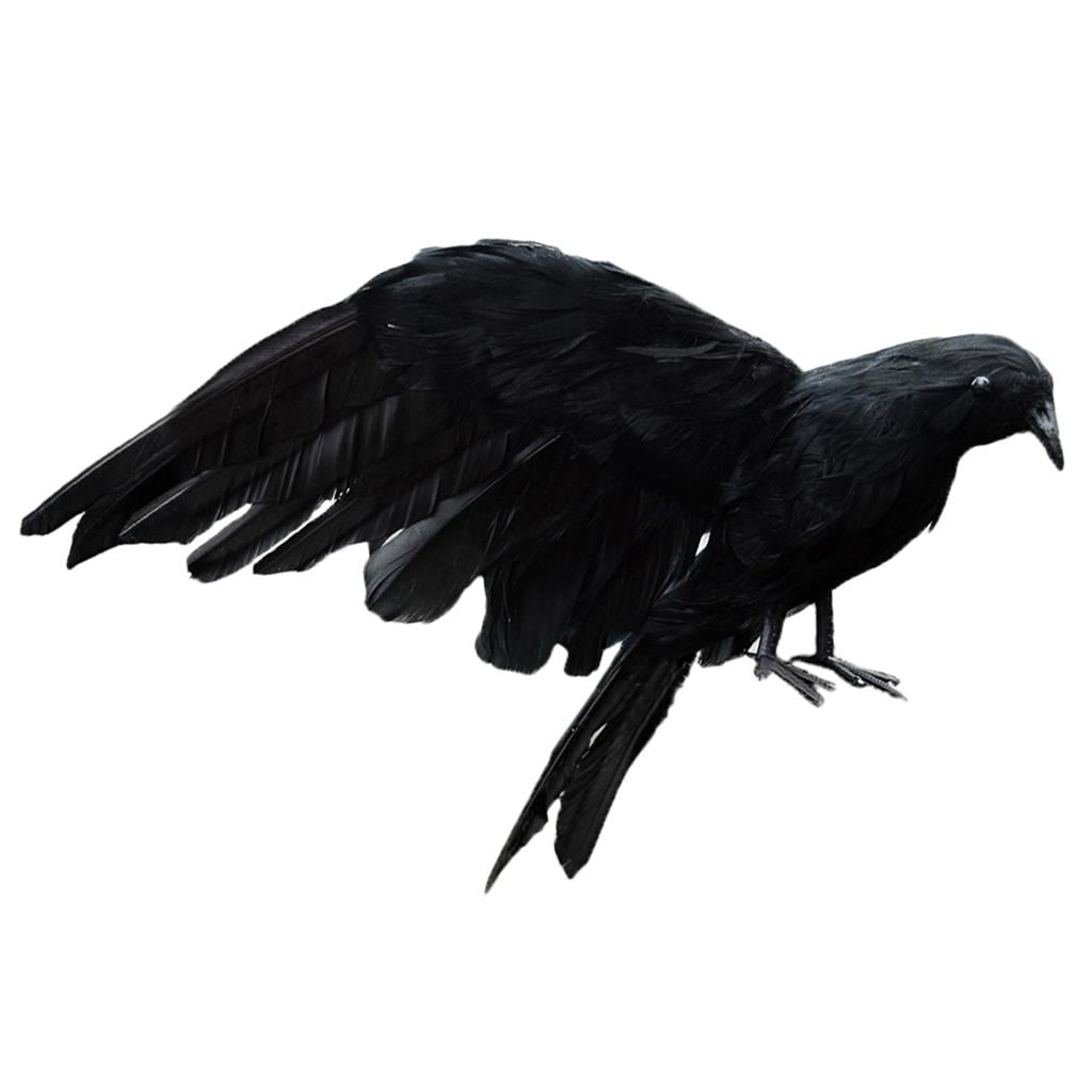 Realistic Crow Statue Artificial Bird Raven Sculpture home and garden Yard Decor