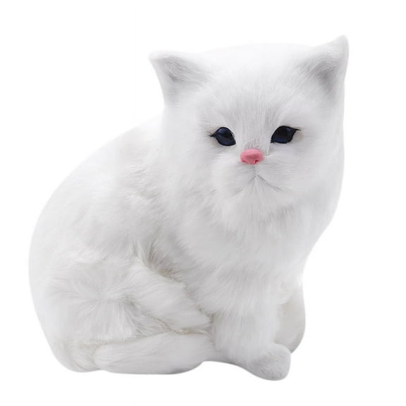 Realistic Cute Simulation Stuffed Plush White Persian Cats Toys Cat Dolls Table Decor Kids