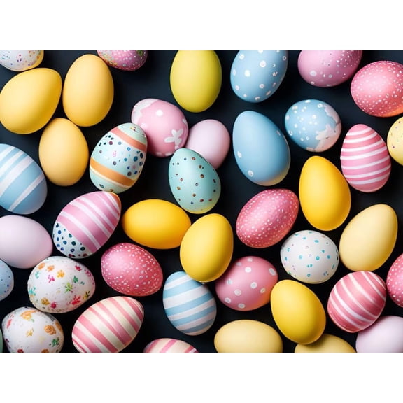 Realistic Decorated Easter Egg Pattern Edible Icing Image Cake Topper, by TNCT
