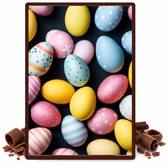 Realistic Decorated Easter Egg Pattern Edible Chocolate Transfer Sheet, by TNCT. (1 Count)