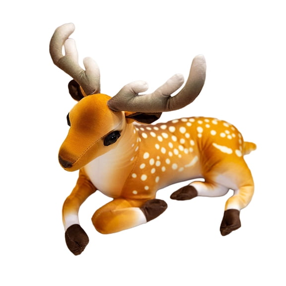 Realistic Deer Plush Toy Soft Stuffed Fawn Doll Adorable Spotted Deer Stuffed Animal Cuddly Plush Companion Toy for Kids Comfortable Huggable Deer Plush Gift