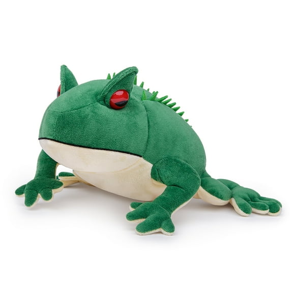 Realistic Devil Frog Stuffed Animal,Soft Frog Plush Toy, Lifelike Animal Toy for Kids,Home Decor,Hugging Toy-Green 8"