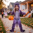 thumbnail image 1 of Realistic Dinosaur Costume, Scaly Animal One Piece Outfit with Hood and Claw Glove, k'ids Halloween Cosplay Party Wear, 1 of 4