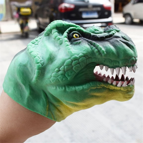 Realistic Dinosaur Hand Puppet Soft Rubber T-Rex Head Animal Figure Toy for Role Play Interactive Storytelling Fun Dino Puppet for Home Classroom and Party Games