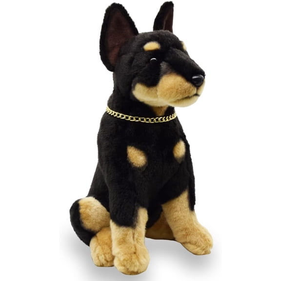 Realistic Doberman Dog Stuffed Animal Plush Toy, Lifelike Animal Plushies, Simulation Animals Doll