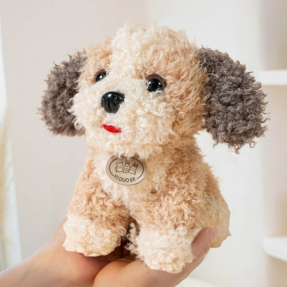Realistic Dog Plush Toy Lifelike Stuffed Puppy, Soft Animal Doll for Outdoor Indoor Play, Furry Playmate for Easter Graduation Birthday Gift