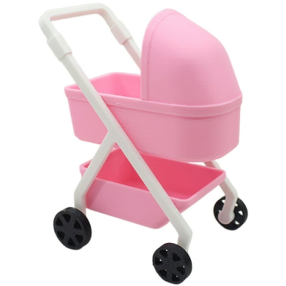Realistic Doll House Baby Carriage Model Figure 1/12 Scale Nursery Room Display Accessory Kids Creative Educational Toy