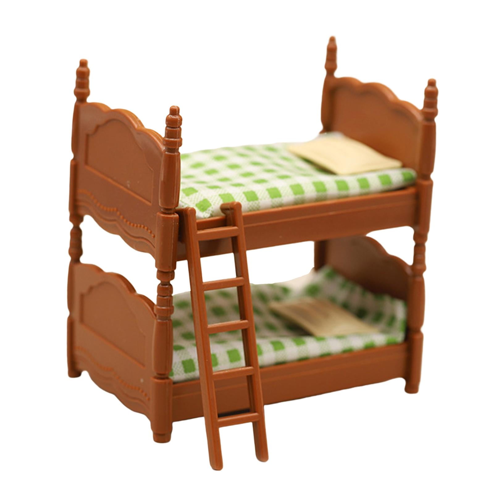 Doll House Furniture Wooden Bunk Beds
