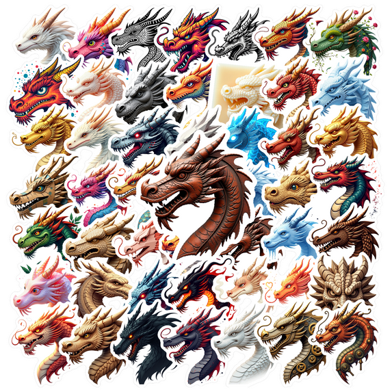Realistic Dragon Stickers, Waterproof Dragon Sticker for Water Bottle Laptop Phone Cases Planner Skateboard Luggage Helmet Party Favor Decor, Ideal for Adults Teens Teacher Rewards