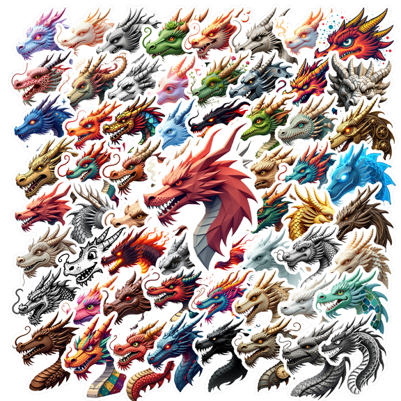 Realistic Dragon Stickers, Waterproof Dragon Sticker for Water Bottle Laptop Phone Cases Planner Skateboard Luggage Helmet Party Favor Decor, Ideal for Adults Teens Teacher Rewards