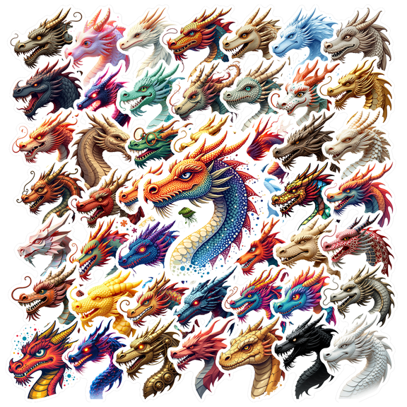 Realistic Dragon Stickers, Waterproof Dragon Sticker for Water Bottle Laptop Phone Cases Planner Skateboard Luggage Helmet Party Favor Decor, Ideal for Adults Teens Teacher Rewards